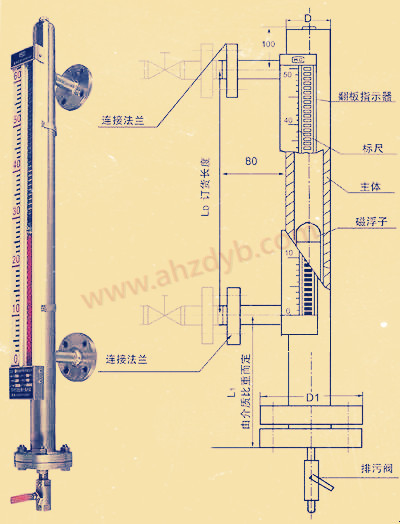 襯四氟磁翻板液位計