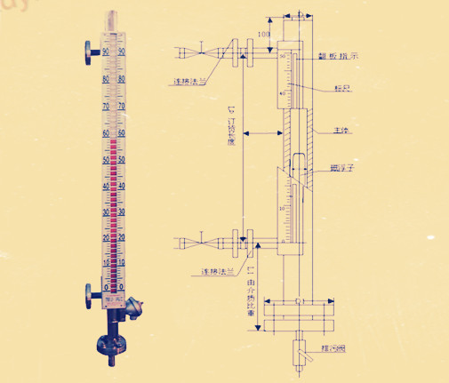 電熱板磁翻板液位計結構圖